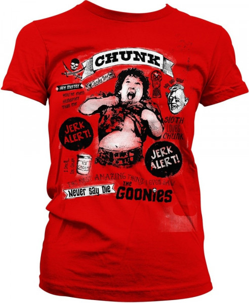 The Goonies Chunk Jerk Alert Girly Tee Damen T-Shirt Red