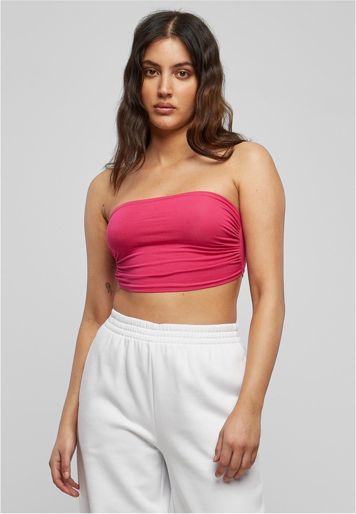 Urban Classics Damen Shirt Ladies Bandeau Top 3-Pack Fuchsia+Fuchsia+Fuchsia - Damen