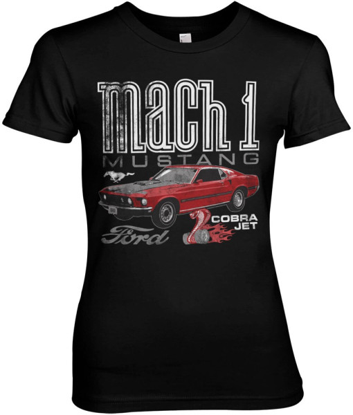 Ford Mach-1 Mustang Girly Tee Damen T-Shirt Black
