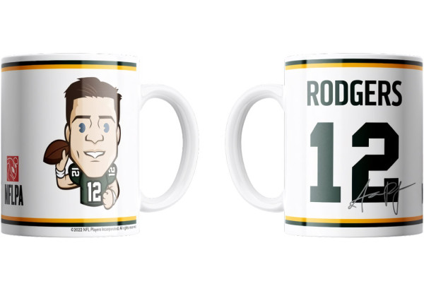 Green Bay Packers Aaron Rodgers Emoji Jumbo-Tasse 440 ml American Football NFL Grün-440 ml