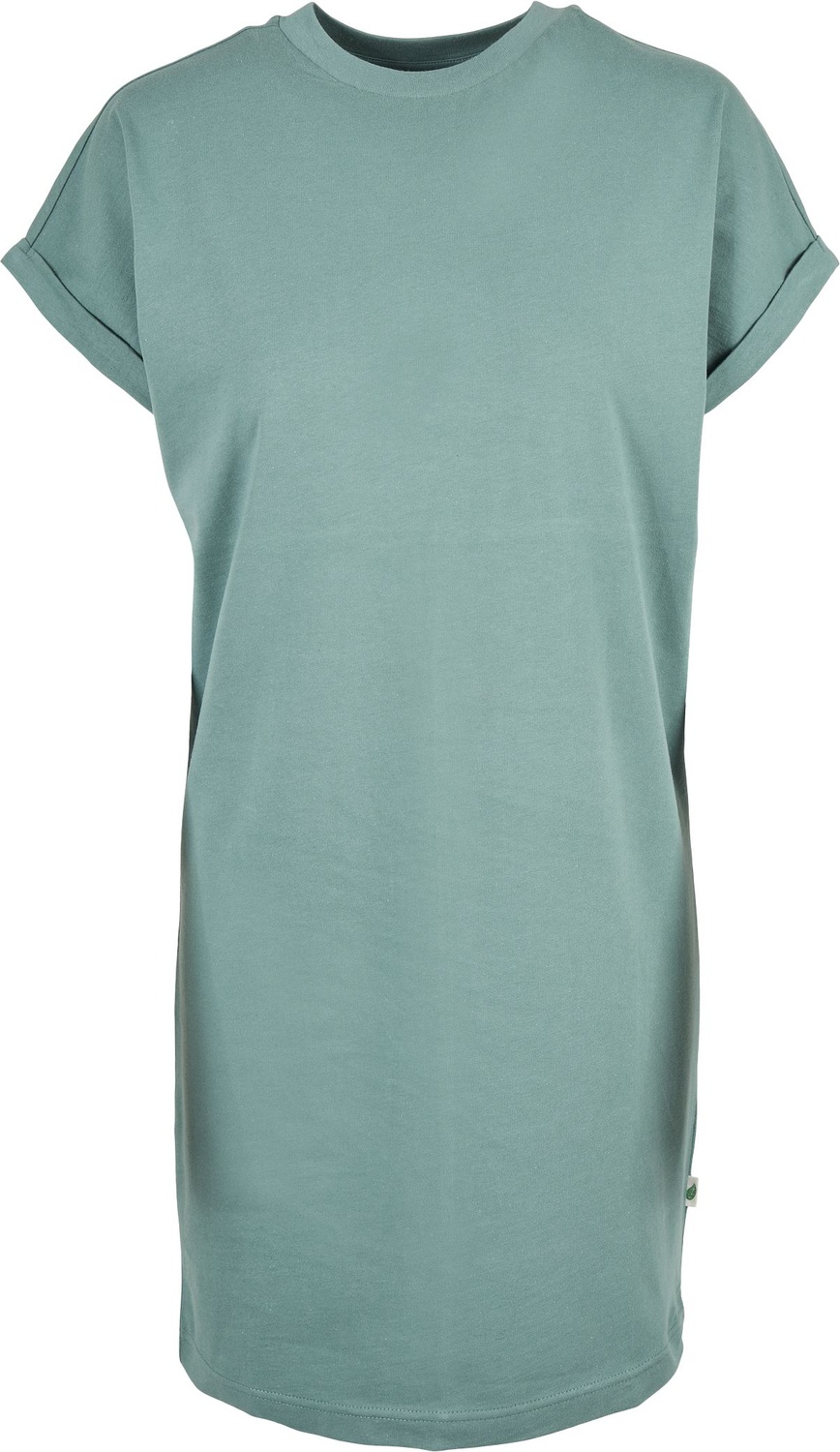 Urban Classics Damen Kleid Ladies Organic Cotton Cut On Sleeve Tee Dress Paleleaf - Damen