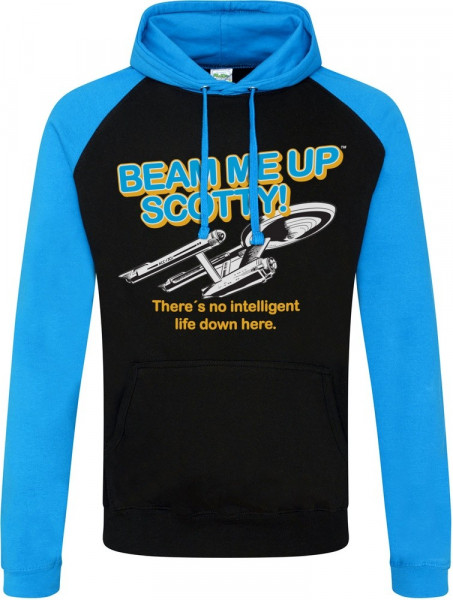 Star Trek Beam Me Up Scotty Baseball Hoodie Black-Blue