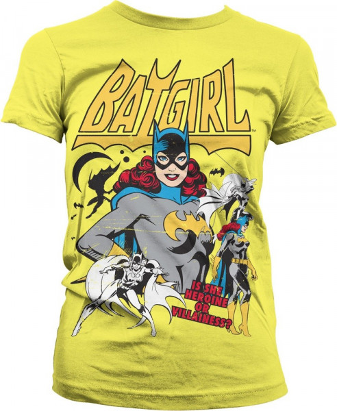 Batgirl Hero Or Villain Girly Tee Damen T-Shirt Yellow