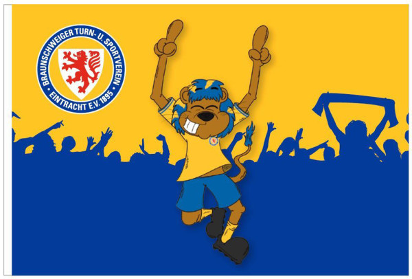 Eintracht Braunschweig Kinder Fahne Fussball Blau/Gelb