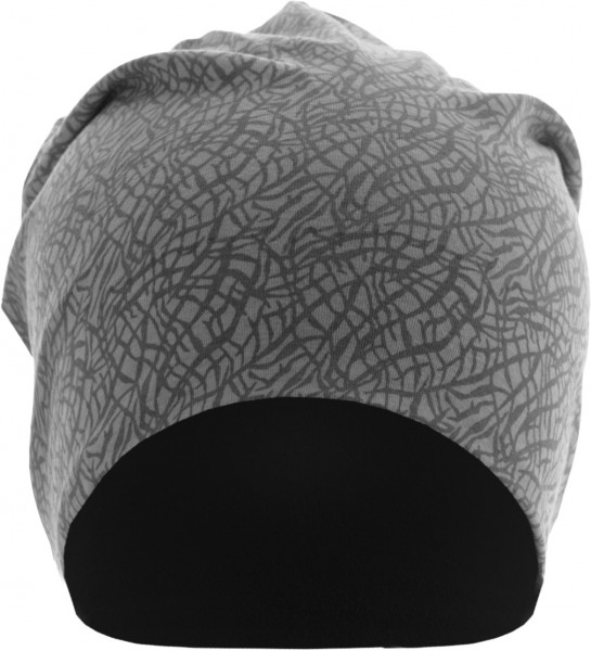 MSTRDS Beanie Printed Jersey Beanie Elephant Dk.Gy-Lt.Gy/Bk