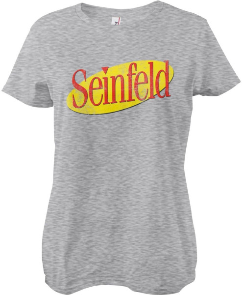 Seinfeld Washed Logo Girly Tee Damen T-Shirt Heather-Grey