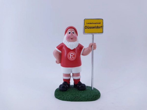 Fortuna Düsseldorf Gartenzwerg Ortsschild Fussball Rot