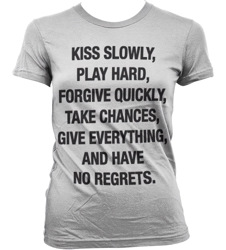 Hybris Kiss Slowly Girly T-Shirt Damen Weiß - Damen