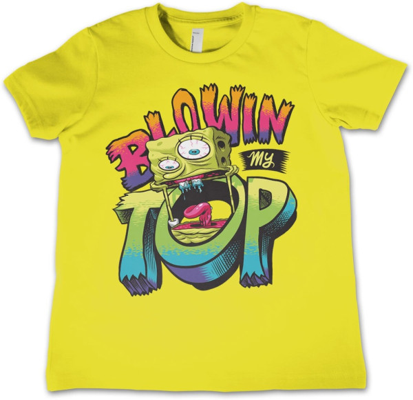 Spongebob Blowin My Top Kids T-Shirt Kinder Yellow