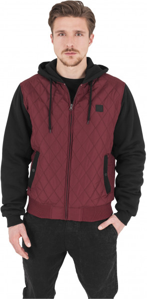 Urban Classics Leichte Jacke Hooded Diamond Quilt Nylon Jacket Burgundy/Black