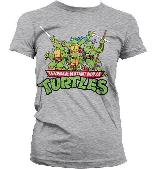 Teenage Mutant Ninja Turtles Turtles Distressed Group Girly T-shirt Damen Heather-Grey