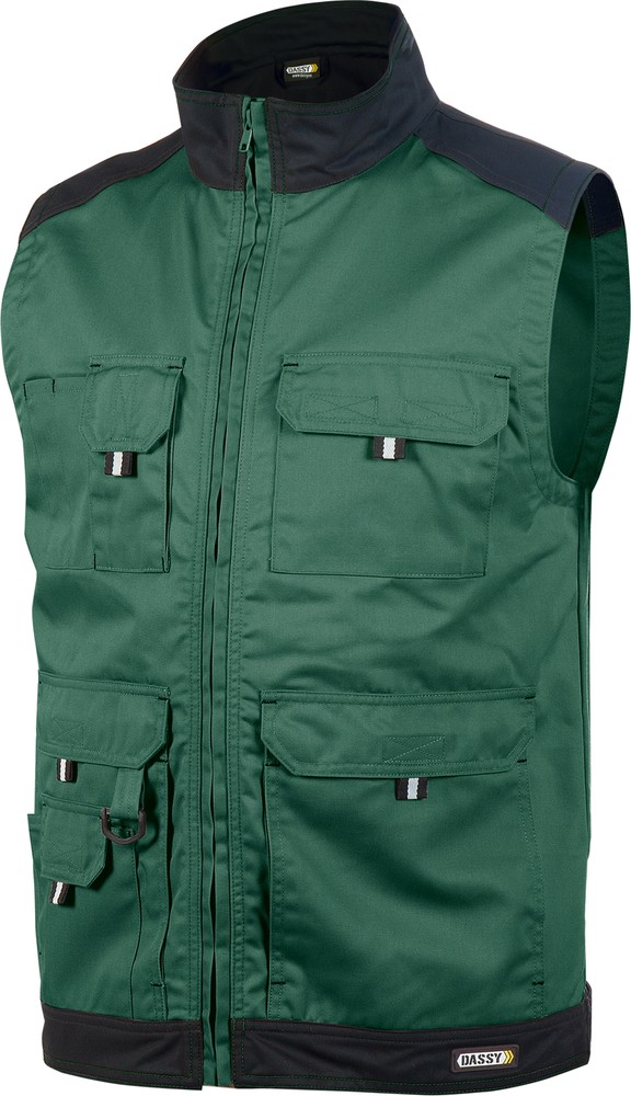 Dassy Zweifarbige Sommerweste Faro PESCO61 Flaschengrün/Schwarz - Herren / Unisex