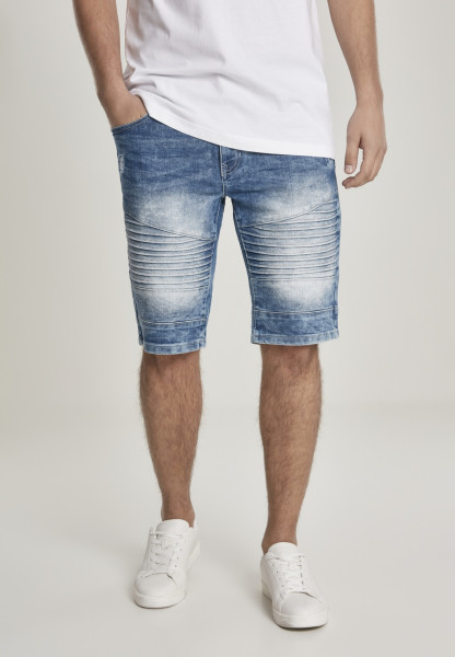 Southpole Trousers Biker Denim Shorts Light Sand Blue