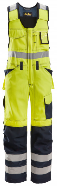 Snickers Hi-Vis Kombi-Arbeitshose m. Holstertaschen, Kl. 2, EN 14404, 20471 HV-Gelb-Navy