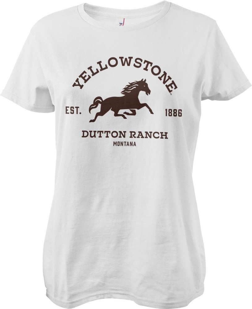 Gelbstone Dutton Ranch Montana Girly Tee Damen T-Shirt Weiß - Damen