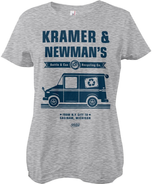 Seinfeld Kramer & Newman's Recycling Co Girly Tee Damen T-Shirt Heather-Grey