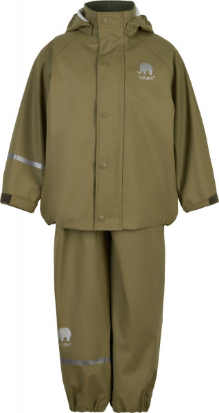 CeLaVi Kinder Regenset Basic Rainwear Set Solid PU Khaki