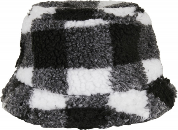Flexfit Hut Sherpa Check Bucket Hat White/Black
