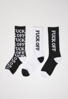Mister Tee Socken Fuck OFF Allover 3-Pack Black/White