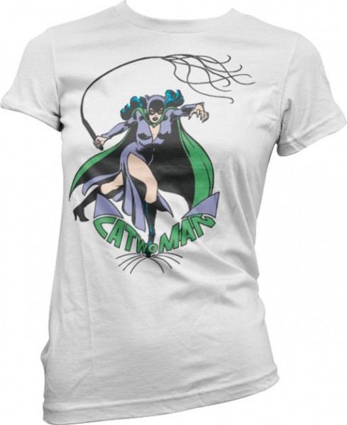 Catwoman In Action Girly Tee Damen T-Shirt White