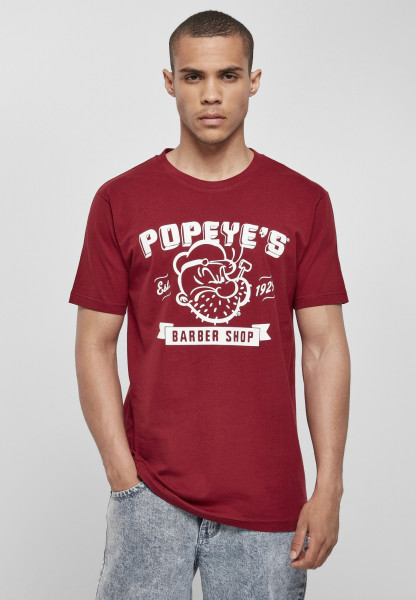 Merchcode T-Shirt Popeye Barber Shop Tee Burgundy