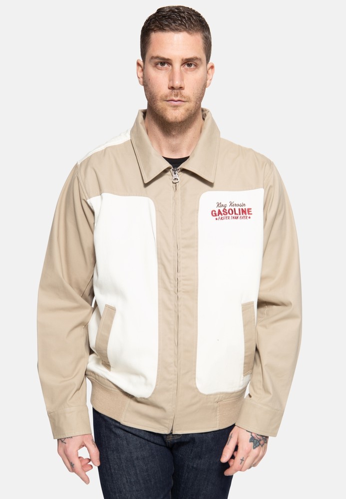 King Kerosin Gabardine Jacke KK4210210118 Beige Jackets Casual