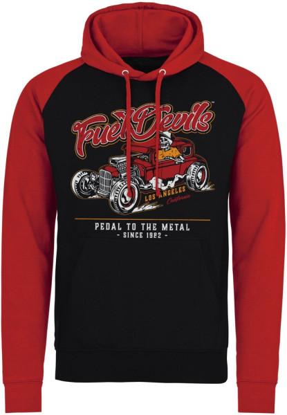 Fuel Devils Pedal To The Metal Baseball Hoodie Black-Red