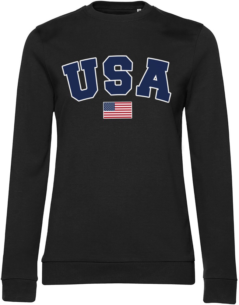 Hybris USA Varsity Girly Sweatshirt Damen Schwarz - Damen