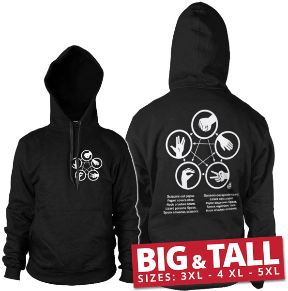 The Big Bang Theory Sheldon's Rock-Paper-Scissors-Lizard Game Hoodie WB-33-TBBT031-H46-3