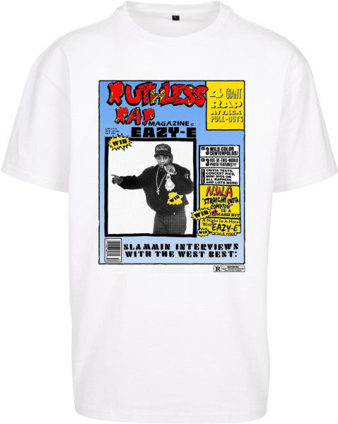 Mister Tee T-Shirt Eazy-E Rap Magazine Oversize Tee White