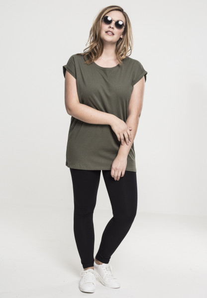 Urban Classics Female Shirt Ladies Extended Shoulder Tee Olive