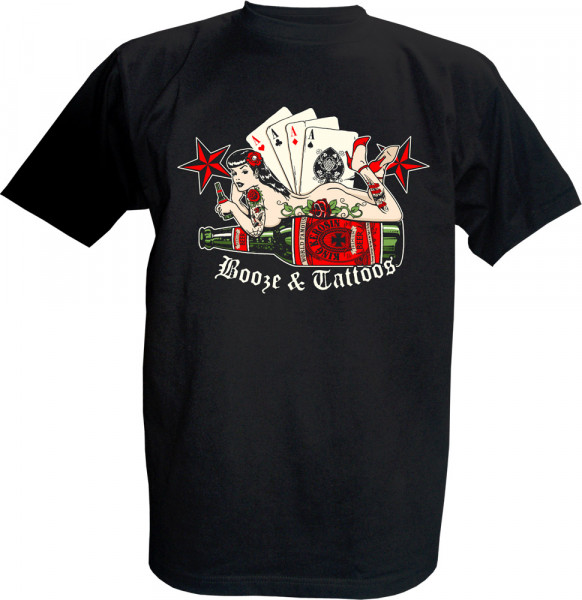 King Kerosin T-Shirt Booze and Tattoos schwarz