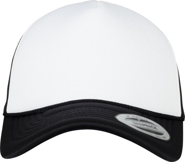 Flexfit Cap Foam Trucker Cap Curved Visor Black/White/Black