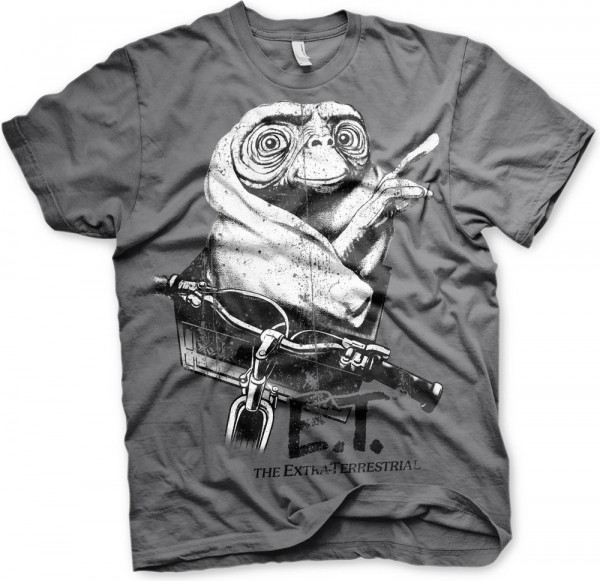 E.T. Biking Distressed T-Shirt Dark-Grey