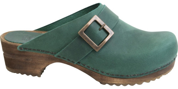 Sanita Damen Clog Wood-Urban Open Green