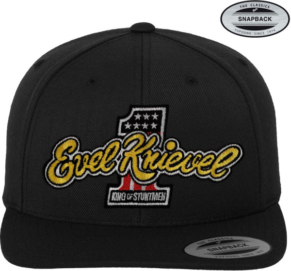 Evel Knievel King Of Stuntmen Premium Snapback Cap Black