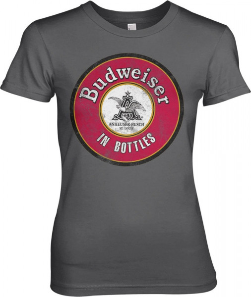 Budweiser In Bottles Girly Tee Damen T-Shirt Dark-Grey