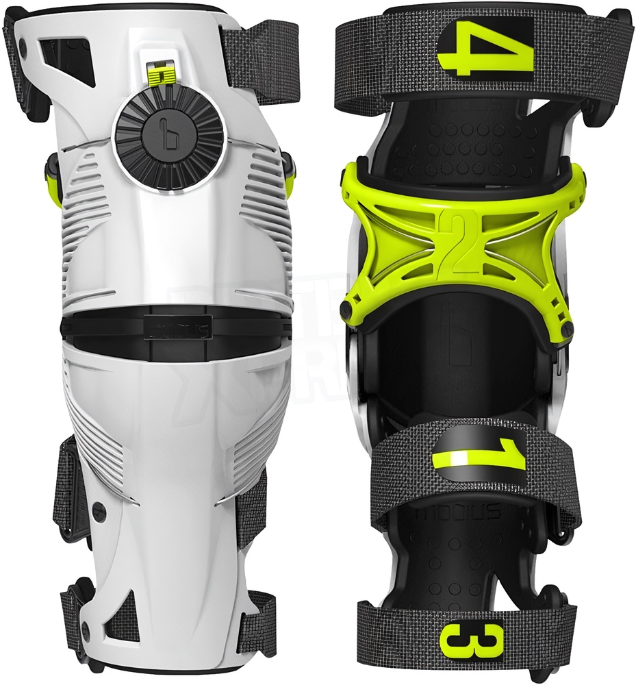 Mobius Protektor X8 Knee Brace Weiß/Gelb 640-6001 - Herren / Unisex