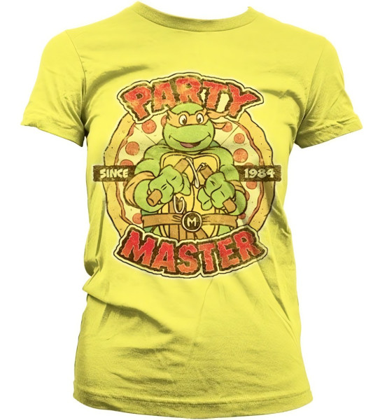 Teenage Mutant Ninja Turtles TMNT Party Master Since 1984 Girly Tee Damen T-Shirt Yellow