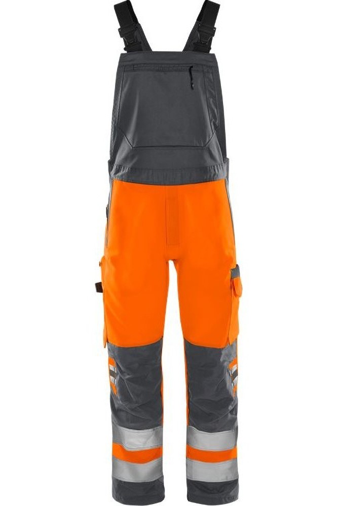 Fristads High Vis Grün Latzhose Kl. 2 1030 GPLU Warnschutz-Orange/Grau - Herren / Unisex