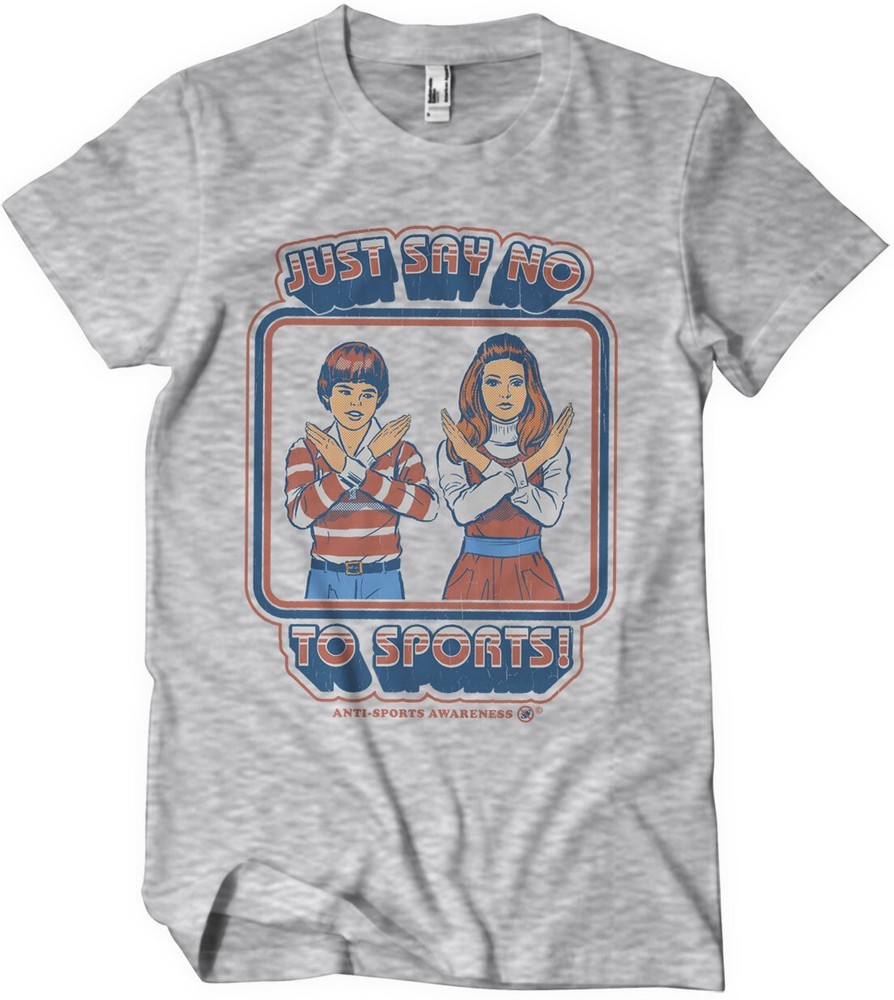 Steven Rhodes Just Say No To Sports T-Shirt Heathergrey - Herren / Unisex