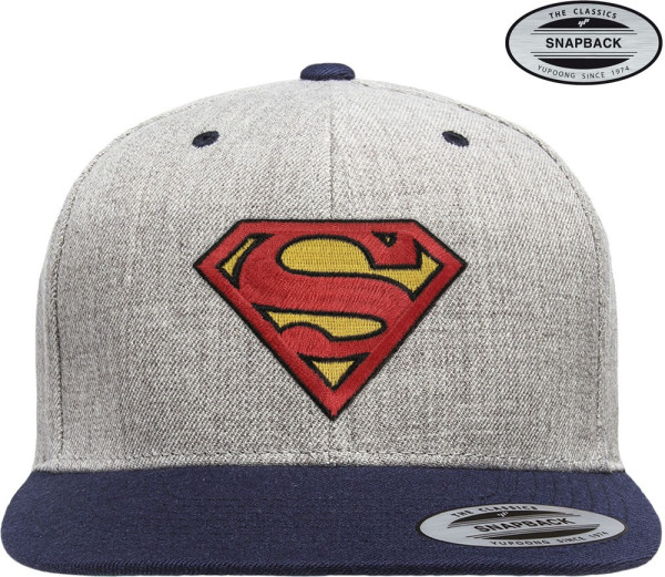 Superman Premium Snapback Cap Heather-Grey-Navy