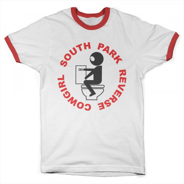 South Park Reverse Cowgirl Ringer Tee T-Shirt White-Red