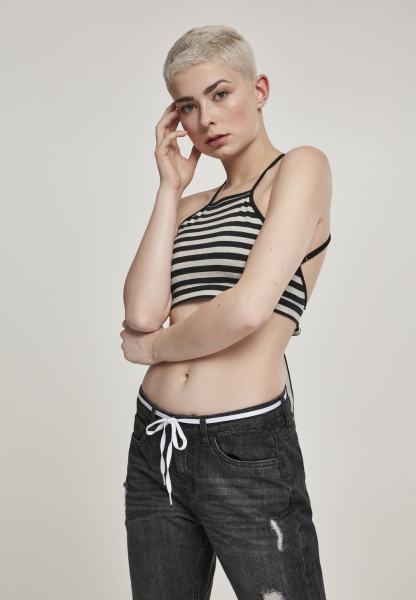 Urban Classics Female Shirt Ladies Triangle Top Black/Grey