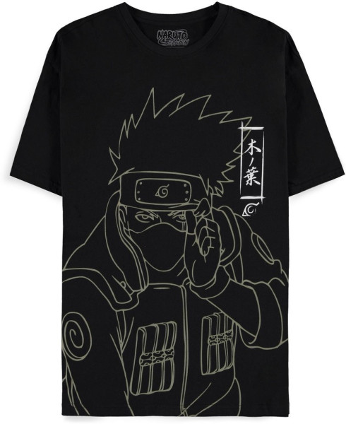 Naruto Shippuden - Kakashi Line Art - Men's Short Sleeved T-shirt Black