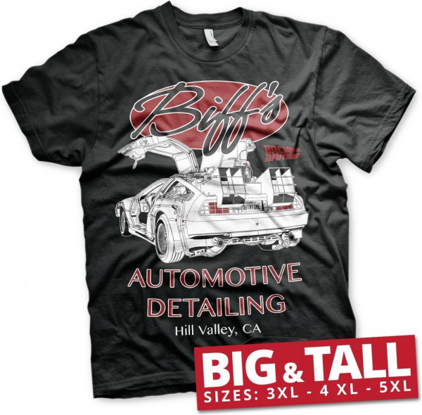 Back to the Future Biff's Automotive Detailing Big & Tall T-Shirt Black
