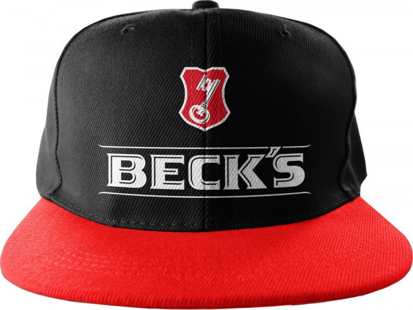 Beck's Logo Snapback Cap Black-Red