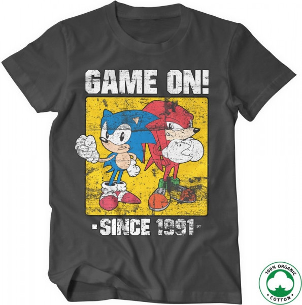 Sonic The Hedgehog Sonic Game On Since 1991 Organic Tee T-Shirt Dark-Grey