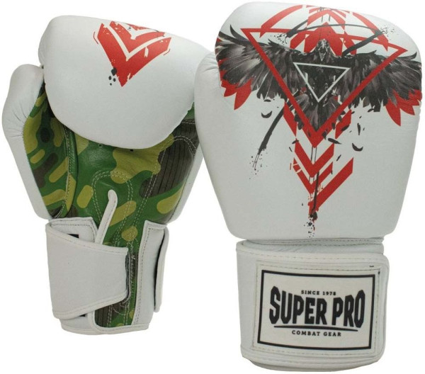 Super Pro (Kick-)Boxhandschuhe Leder Raven SPBG184-90800