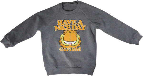 Garfield Have A Nice Day Kids Sweatshirt Kinder Dark-Heather